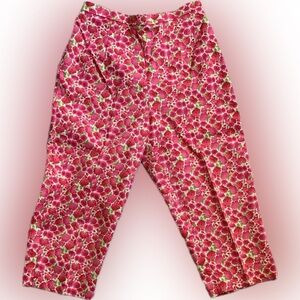 BRIGGS 🌴pink floral cropped pant, 12